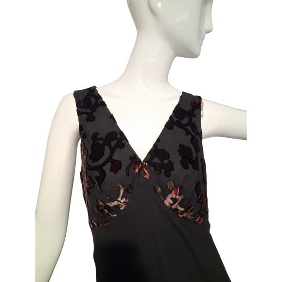 Y2K Silk Babydoll Velvet Burnout Womens sz 6 Whimsigoth Vampire Witchcore Dress - Picture 6 of 12